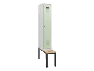 locker met bank,HxBxD 1950x300x815mm,1vak,vak B 300mm,cilinderslot - 2