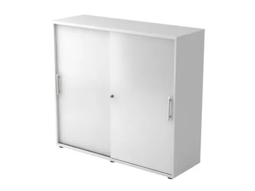 kantoor-schuifdeurkast 1100x1200x400mm hout romp + front wit 3 OH