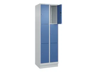 lockerkast,HxBxD 1950x600x500mm,2x3vakken,vak B 300mm,cil.-slot,sokkel - 1