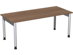 In hoogte verstelbaar bureau,HxBxD 680-820x1800x800mm,blad notenboom