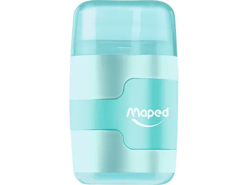 Puntenslijper Maped Connect 2-gaats met gum display à 20 stuks pastel