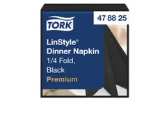 Linstyle servet 478726 39x39cm zwart 1/4 vouw 1-laags 14x50 stuks