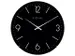 Wandklok NeXtime dia. 35cm bol glas zwart 'Basic Dome' streep/cijfers