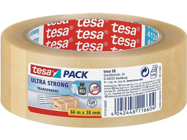 Tesapack Ultra Strong Pvc Verpakkingstape 66mx38mm Transparant