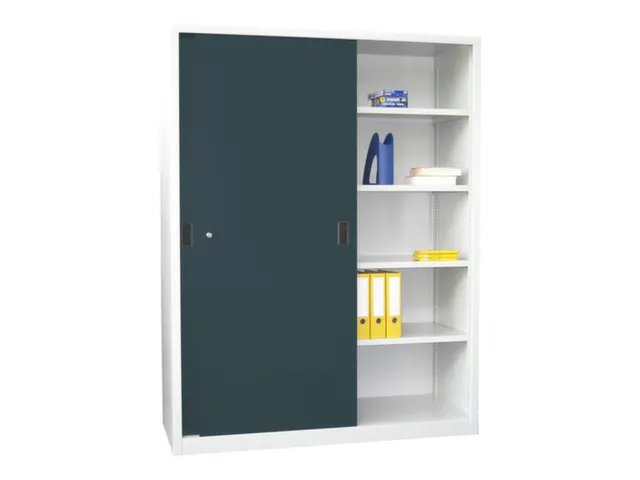 schuifdeurkast,HxBxD 1950x1500x600mm,RAL7035,front RAL7016