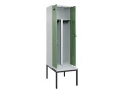 PBM-locker met bank,HxBxD 2120x600x815mm,2vak,vak B 300mm,draaigrendel