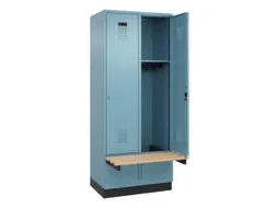 locker met bank,HxBxD 1950x800x815mm,2vak,vak B 400mm,cilinderslot