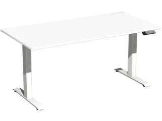 Elektrisch ihv bureau,HxBxD 730-1230x1600x800mm,blad wit,T-voet wit - 1