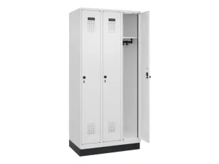 locker,HxBxD 1950x900x500mm,3vak,vak B 300mm,draaigrendel,sokkel - 2