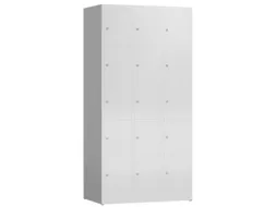 Lockerkast 1800x870x500mm 3x5 vakken cilinderslot, sokkel, RAL7035