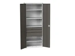 universele kast,HxBxD 2000x800x550mm,4xStalen bodem,3lade(n)