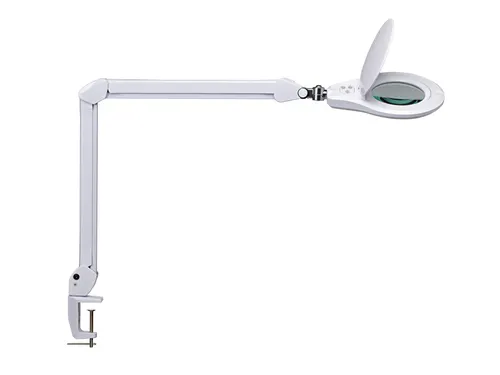Loeplamp LED MAULsource Dimbaar met tafelklem Wit