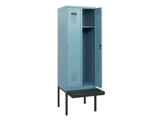 locker met bank,HxBxD 1950x600x815mm,2vak,vak B 300mm,cilinderslot - 1