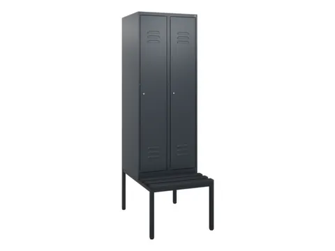 locker met bank,HxBxD 1950x600x815mm,2vak,vak B 300mm,cil.-slot