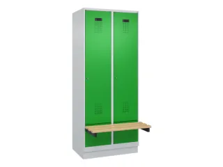 locker met bank,HxBxD 1950x800x815mm,2vak,vak B 400mm,cilinderslot - 2