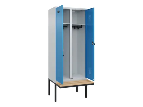 locker met bank,voor scheiding van kleding,HxBxD 2120x800x815mm,2vak
