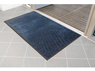 schoonloopmat,HxLxB 9x850x600mm,moeilijk ontvlambaar,nylon,zwart/blauw - 3