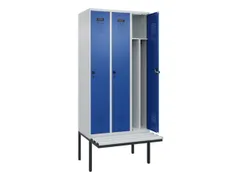 locker met bank,voor scheiding van kleding,HxBxD 2120x900x815mm,3vak