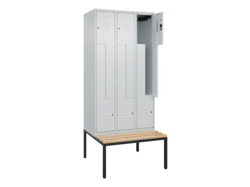 Z-garderobekast,HxBxD 2120x900x815mm,6vak,vak B 300mm,cil.-slot