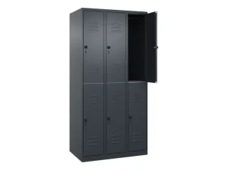 dubbeldekse locker,HxBxD 1850x900x500mm,3x2vak.,vak B 300mm - 2