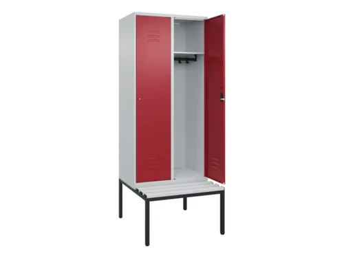 locker met bank,HxBxD 2120x800x815mm,2vak,vak B 400mm,cil.-slot