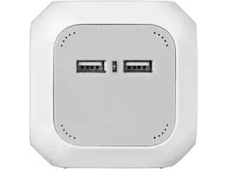 Stekkerblok Brennenstuhl 4 voudig inclusief 2 USB 140cm wit/grijs - 5