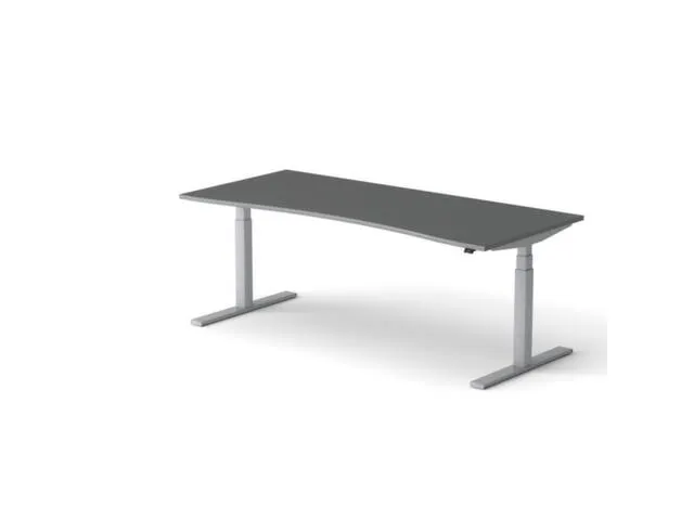 Elektrisch ihv bureau,HxBxD 650-1310x2000x900/800mm,blad donkergrijs