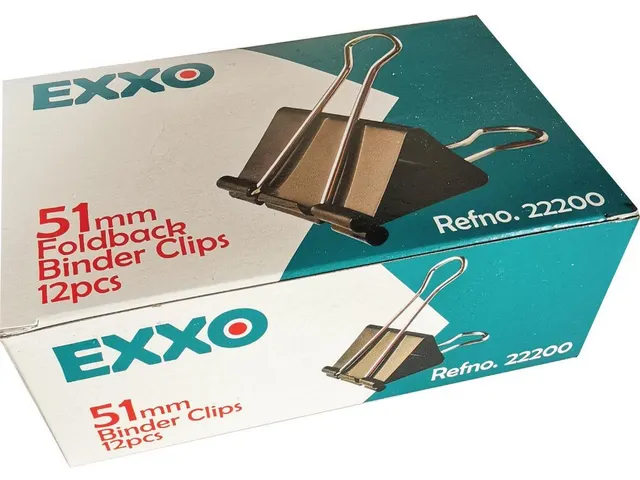 Papierklem foldback 51mm pak van 12 stuks