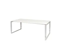 Domino Plus Vergadertafel Hoogte Instelbaar 200x100 Wit 25mm Alu