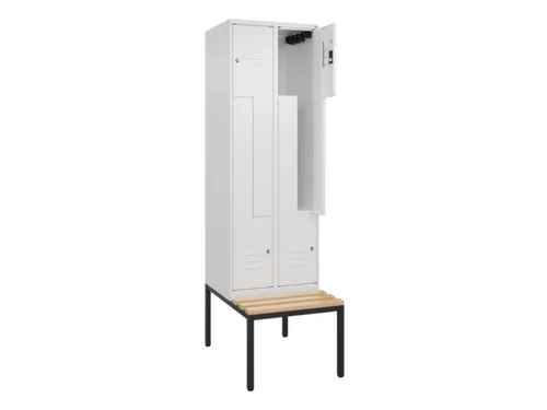 Z-garderobekast,HxBxD 2120x600x815mm,2vak,vak B 300mm,cil.-slot