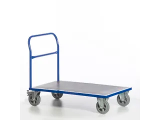 Platformwagen 1000kg Laadvlak Lxb 1200x800mm 1 Duwbeugel Ral 5010 - 3