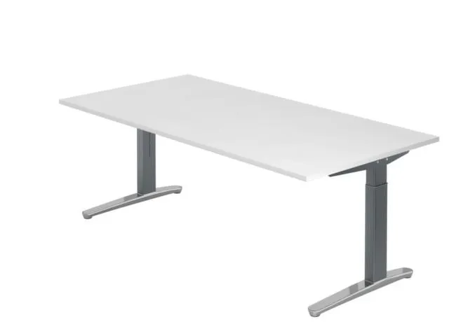 In hoogte verstelbaar bureau,HxBxD 680-850x2000x1000mm,blad wit
