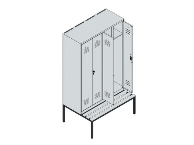locker voor scheiding van kleding,HxBxD 2120x1200x815mm,4vak
