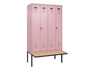 locker met bank,voor scheiding van kleding,HxBxD 2120x1200x815mm,4vak - 2