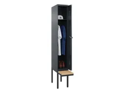 locker met bank,HxBxD 2120x300x815mm,1vak,vak B 300mm,draaigrendel