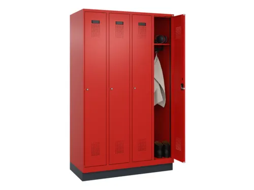 locker,HxBxD 1950x1200x500mm,4vak,vak B 300mm,cil.-slot,sokkel