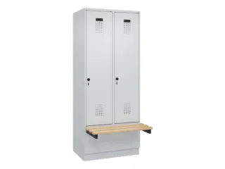 locker met bank,HxBxD 1950x800x815mm,2vak,vak B 400mm,draaigrendel - 2