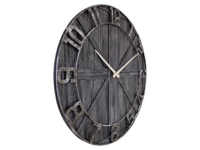 Maxstar Grote Wandklok 50CM voor Woonkamer op Batterijen, Stil Geen Tikkend Geluid, Hout Metaal Stijl, Moderne LED Slaapkamer/Kantoor (Arabische Cijfers, Zwart-20