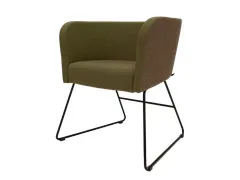 Vergaderstoel Calix met zwart Slede Stof lichtgroen donkergroen