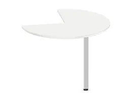 aanbouwtafel,i.h.v.,HxØ 720-840x1000mm,driekwartrond,Bl-wit