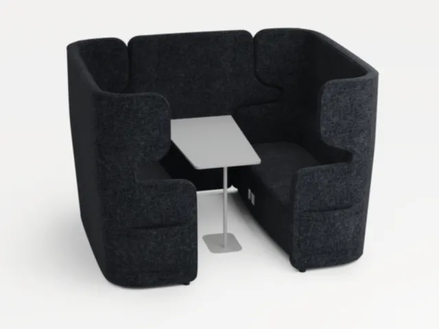 Zitgroep 2Banken Tafel 4-Zits Geluidabsorberend Grijs 1320x2200x1570mm