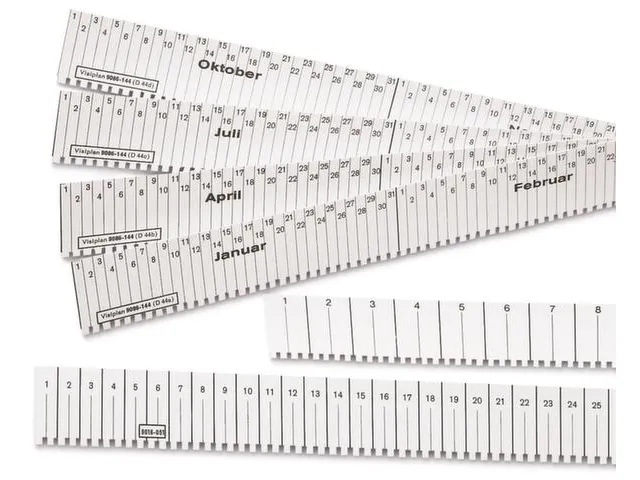 datumstrook,1strook=1kwartaal,4stroken=1jaar,HxB 27x380mm,doos,wit