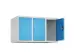 opzetkast,v. locker,3vak.,vak B 300mm,HxBxD 500x900x500mm,cilinderslot