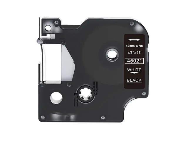 Labeltape Dymo Compatible 45021 D1 12mmx7m Wit Op Zwart
