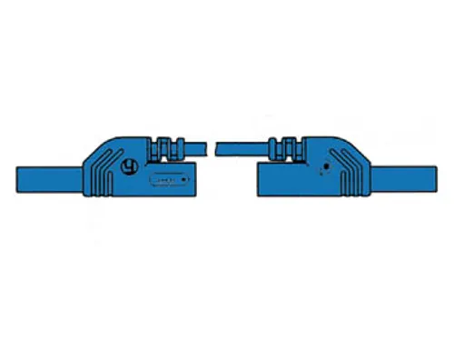 Spuitgegoten meetsnoer met contactbeveiliging 4mm 25cm blauw