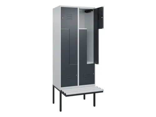Z-garderobekast,HxBxD 2120x800x815mm,4vak,vak B 400mm,cil.-slot