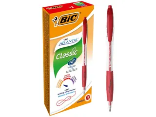 Balpen Bic Atlantis classic grip clic medium rood - 1