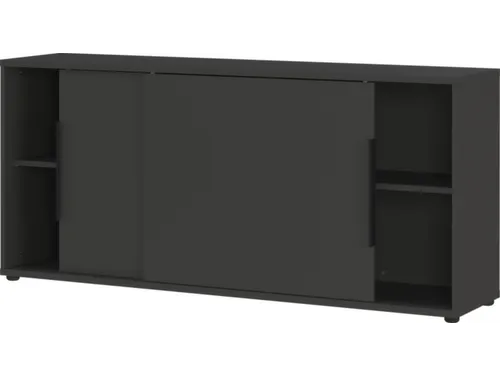 schuifdeurkast,HxBxD 740x1600x400mm,2xhouten vloer,romp grafiet