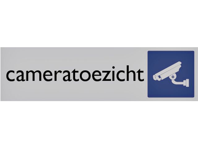 Infobord pictogram cameratoezicht 165x44mm | DeurbordShop.be
