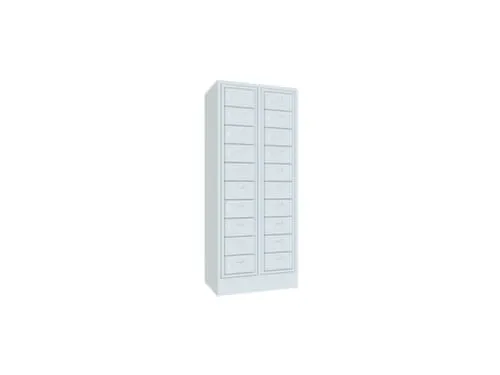 Wasgoedkast 1850x770x500 2x10 Vakken Sokkel Cilinderslot Ral7035